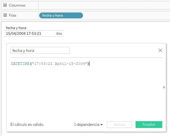 Función DATETIME