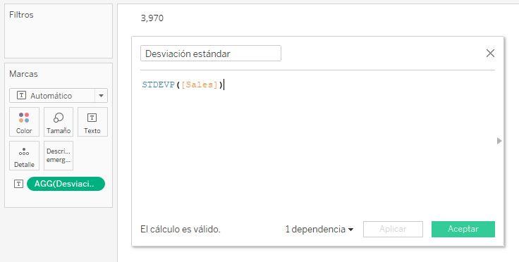 Función STDEVP