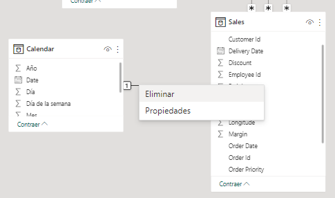 Eliminación de una relación entre tablas