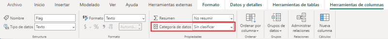 Aplicación de categorías a campos