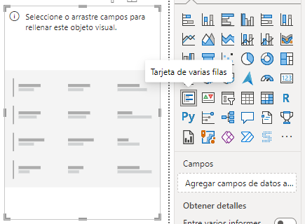 Tarjeta de varias filas