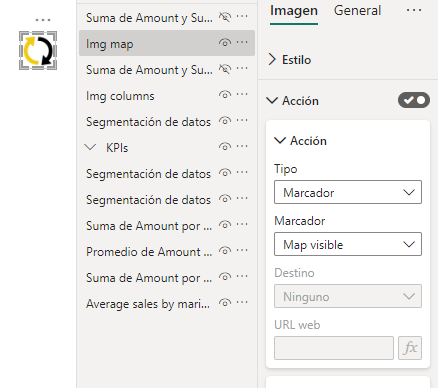 Asignación de los marcadores a los iconos
