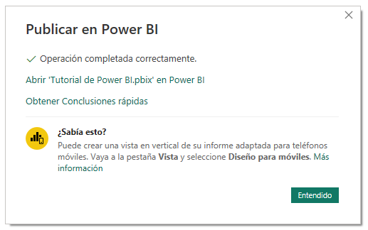 Publicación de informes