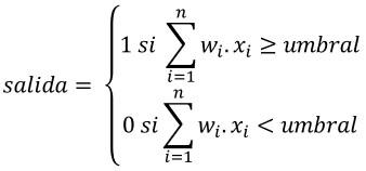 Formulación matemática del Perceptrón