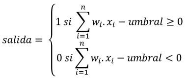 Formulación matemática del Perceptrón